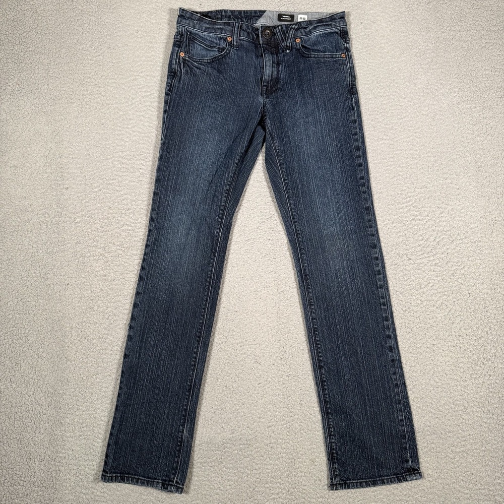 Volcom Jeans Mens 28x30 Blue Vorta Straight 5 Pocket Denim Casual Preppy Skate